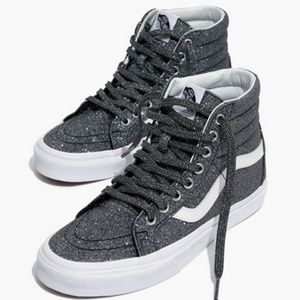 Vans Sk8-Hi High Top Sneakers in Black Glitter